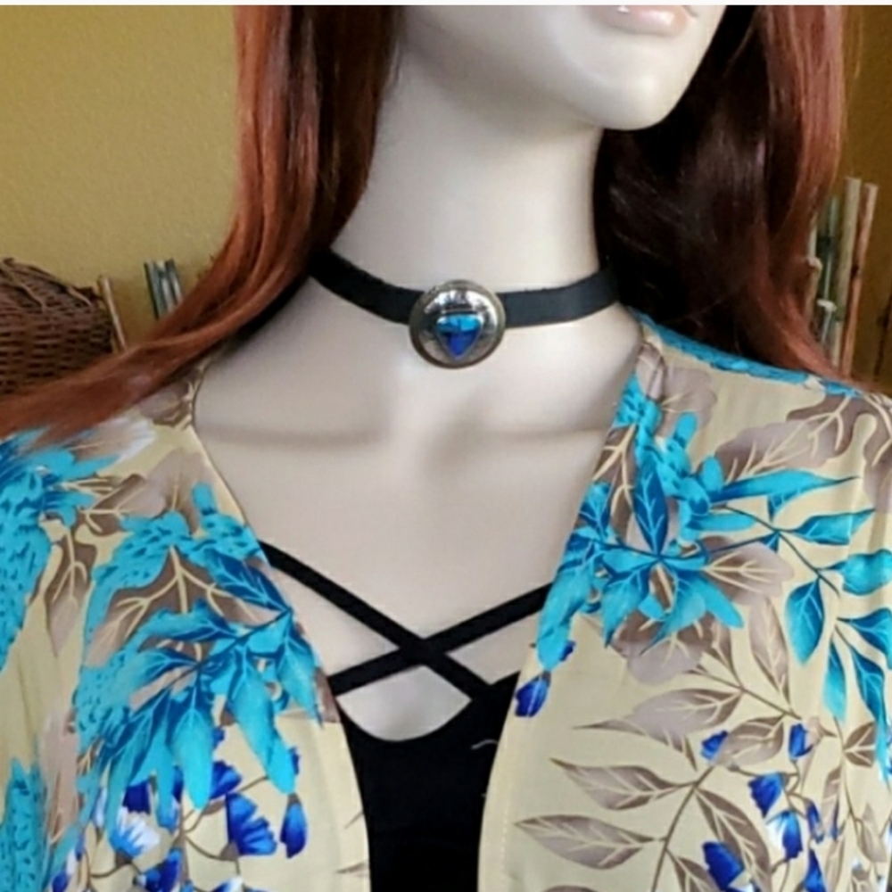Vintage Silver Choker Natural Stones - Picture 2 of 8